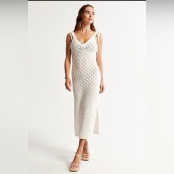 Abercrombie & Fitch Dresses & Skirts - Abercrombie & Fitch Midi Crochet Dress Size Small Beach Cover Up Boho Festival